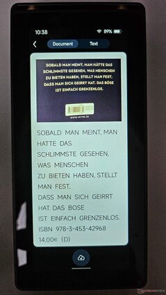 Obwohl deutsch als Sprache für OCR nicht wählbar ist, funktioniert es gut.