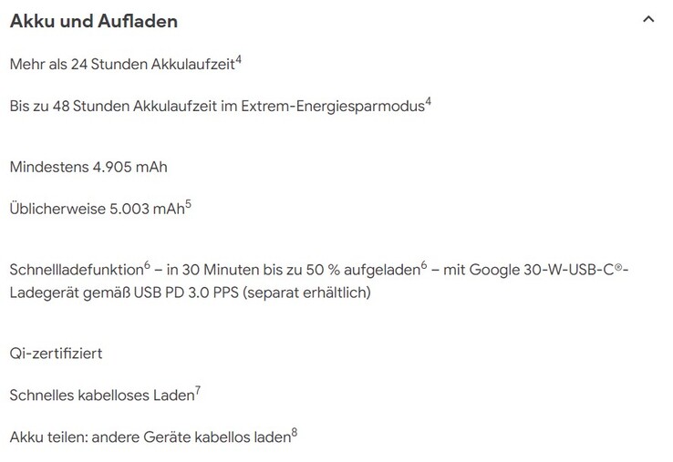 Google verspricht 30 Minuten Ladezeit für die ersten 50 Prozent.