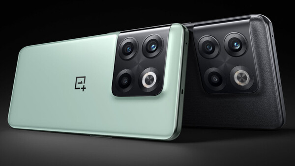 OnePlus 10T: Neue Herstellungsverfahren für das bündig mit der Kamera abschließendes Glascover (Jade Green) und die Basalt-Textur des Modells Moonstone Black