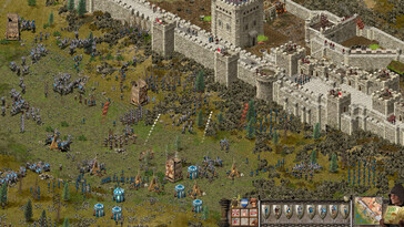 Eine Belagerung in Stronghold: Definitive Edition.
