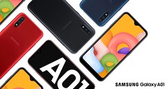 Das Samsung Galaxy M01 soll fast identisch mit dem Galaxy A01 im Bild sein, zumindest der Akku wird aber wachsen. (Bild: Samsung)