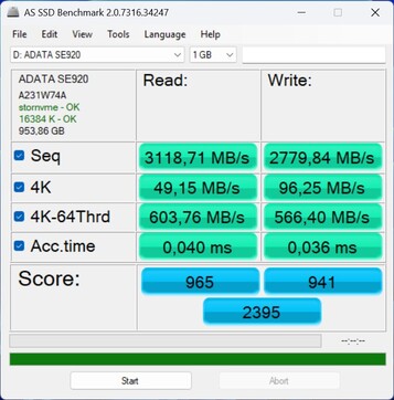Leistungscheck mit der ADATA SE920 über USB4