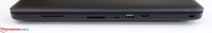 rechte Seite: Kartenleser, Thunderbolt 3, USB 3.0, HDMI 2.0, Kensington Lock