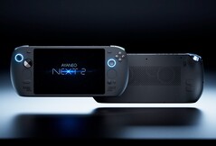 Der Ayaneo Next 2 Gaming-Handheld setzt auf ein modernes Design mit runden Trackpads.