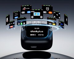 Die neuesten komplett drahtlosen Ohrhörer von Lenovo setzen auf eine Ladehülle mit Touchscreen. (Bildquelle: Lenovo)