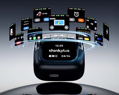 Die neuesten komplett drahtlosen Ohrhörer von Lenovo setzen auf eine Ladehülle mit Touchscreen. (Bildquelle: Lenovo)