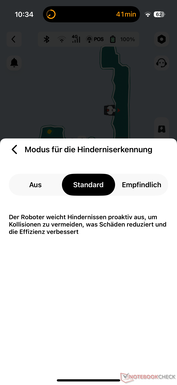 Einstellung der Hinderniserkennung