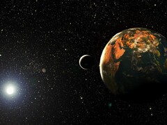 Die Erde und ihre Sonne - künstlerische Illustration