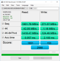 AS SSD (ohne Samsungs NVMe-Treiber)