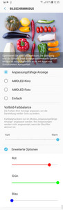 optimierte Einstellungen für die anpassungsfähige Anzeige des Samsung Galaxy S9