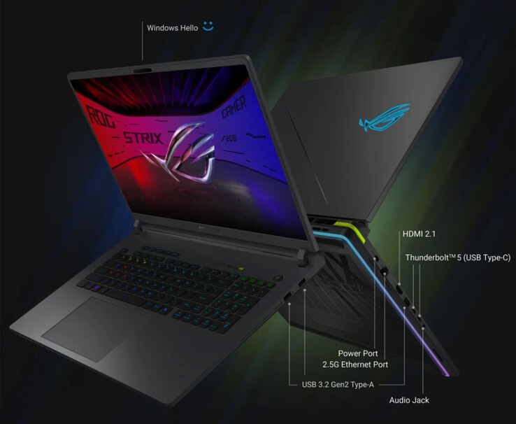 Asus stattet das ROG Strix G16 2026 zudem mit einem 90Wh-Akku aus, der das Laden mit 280 Watt unterstützt