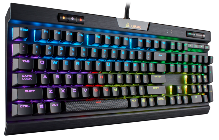Die mechanische Gaming-Tastatur Corsair K70 MK.2 Rapidfire RGB verfügt über Cherry-MX-Speed-Switches, die Tastenanschläge besonders schnell registrieren (Bildquelle: Corsair)