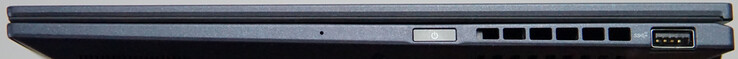 Anschlüsse rechts: Einschalter (mit Fingerabdrucksensor), USB-A (10 Gbit/s)