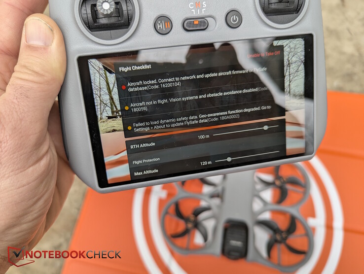 Drohne geblockt, Start unmöglich