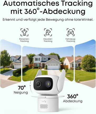 Die Kamera kann gedreht und geschwenkt werden