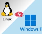 Vergleich der Gaming-Performance von Linux und Windows 11 anhand der Tux- und Windows-Logos