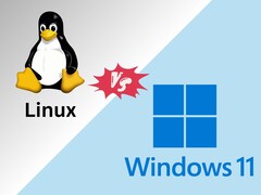 Vergleich der Gaming-Performance von Linux und Windows 11 anhand der Tux- und Windows-Logos