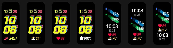 So sehen die neuen Watchfaces für das Samsung Galaxy Fit2 aus. (Bild: SamMobile)