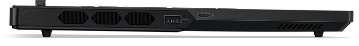 Linke Seite: USB 3.2 Gen 1 (USB-A), Thunderbolt 4 (USB-C; Displayport)
