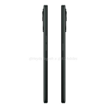 Das OnePlus 10R von den Seiten (Bild: @HeyitsYogesh/91mobiles)
