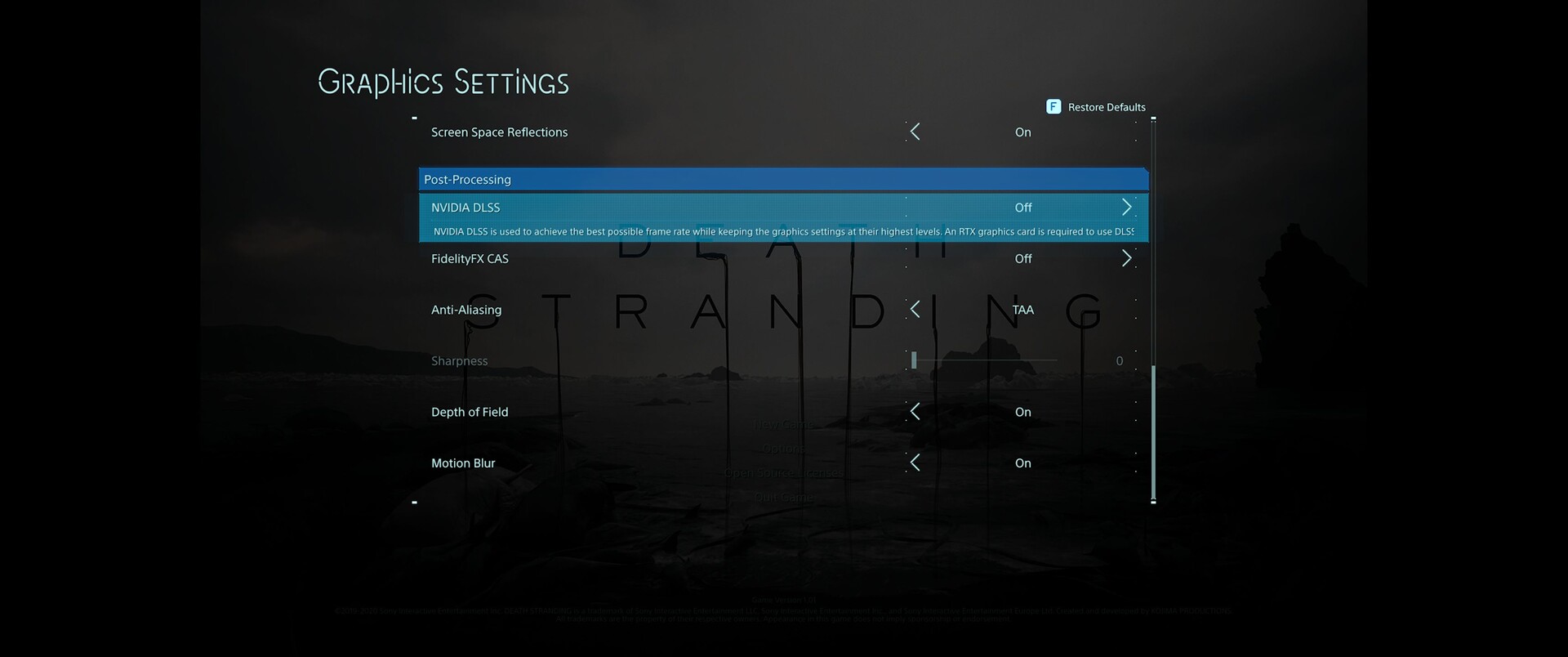 Death stranding как включить музыку
