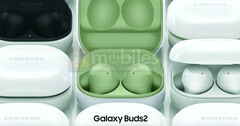 Die Galaxy Buds2 kommen anscheinend in vier unterschiedlichen Farbvarianten (Bild: 91mobiles)