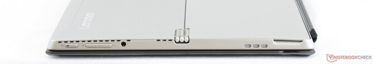 Links: Ein/Aus, Wippschalter zur Lautstärkeregelung, Netzteil