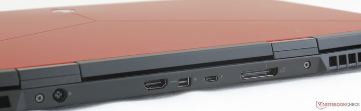 Rückseite: HDMI 2.0, Mini-DisplayPort 1.3, Thunderbolt 3, Alienware Grafikverstärker-Anschluss, Netzanschluss