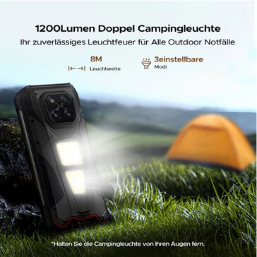 Verbaut ist eine Campingleuchte (Bildquelle: Doogee)
