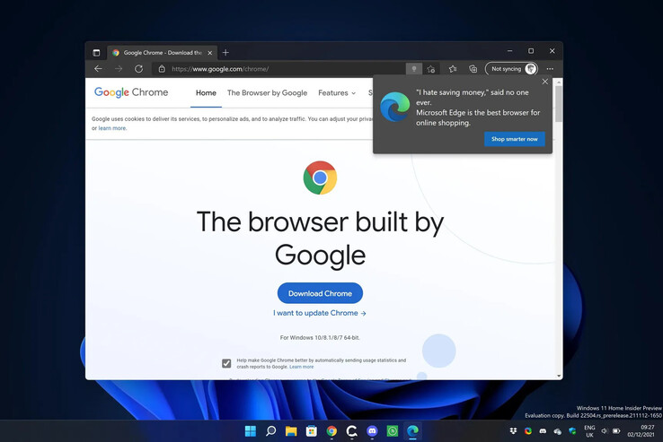 Microsoft Edge soll Nutzern Geld sparen, im Gegensatz zu Google Chrome. (Screenshot via The Verge)