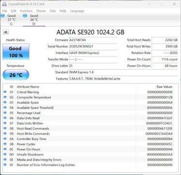 ADATA SE920 nutzt hier das UASP (USB Attached SCSI Protocol) Kommunikationsprotokoll