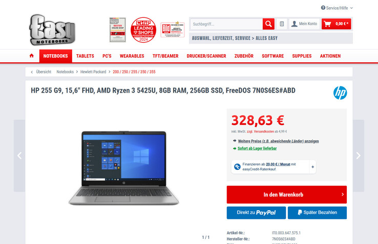 HP 255 G9 für knapp 329 Euro.