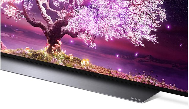 Standfuß aus Metall bei LGs 4K-Fernseher der C-Serie (Bild: LG)