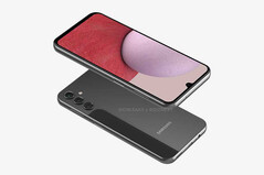 Das Samsung Galaxy A14 besitzt nur noch drei Kameras, statt der vier Kameras des Galaxy A13. (Bild: @OnLeaks / Giznext)
