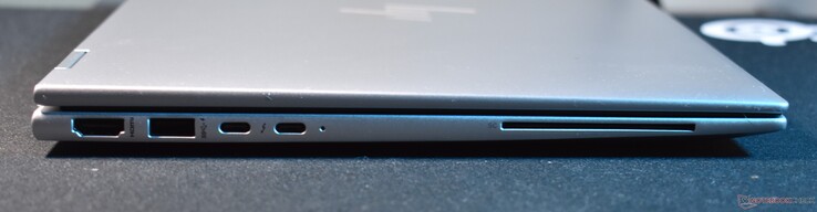left: HDMI, USB A 3.2 Gen 1, 2x Thunderbolt 4, Smartcard reader