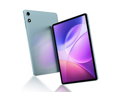 Das P35 verfügt über ein 10,1-Zoll-IPS-Display. Zu sehen ist ein Werbe-Render der Vorder- und Rückseite des Tablets