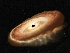 Ein Bild zeigt ein Schwarzes Loch im Universum