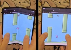Foldy Bird, entwickelt von Rebane, ist eine spezielle Version von Flappy Bird, bei der Nutzer buchstäblich mit dem Bildschirm flattern können. (Bildquelle: @Rebane2001 via X, bearbeitet)