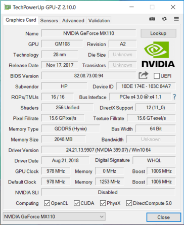 GPU-Z (MX110)