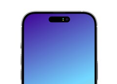 Das Apple iPhone 14 Pro nutzt die Fläche zwischen den Punch-Holes für Privatsphäre-Indikatoren. (Bild: @ld_vova)