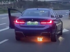 Der batteriebetriebene 3er BMW fing bei einer Testfahrt nahe der chinesischen Großstadt Zhengzhou an zu brennen (Bild: CnEVPost)