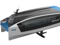 Die EF-24-Fähre mit Tragflächen. (Bild: Artemis)