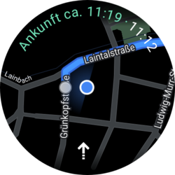Die Galaxy Watch5 navigiert zuverlässig mit Google Maps
