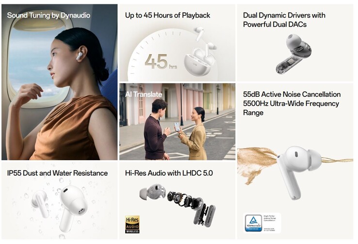 Verbaut sind zwei Treiber, die verlustarme Datenübertragung wird unterstützt (Bildquelle: Oppo)