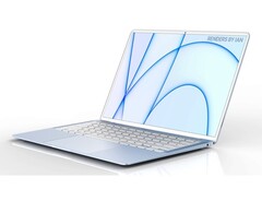 Renderbild des neuen Apples MacBook (Air), eventuell ohne &quot;Air&quot; im Namen, aber mit Notch? (Bild: RendersByIan)