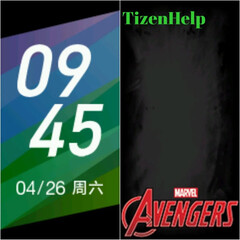 Ein Avengers-Watchface ist von Anfang an mit an Bord (Bild: TizenHelp)