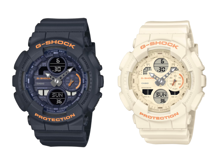 Die Casio G-Shock GMA-S140-2A (links) und GMA-S140-7A (rechts). (Bildquelle: Casio)