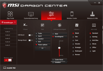 Die Option "Grundlegend" erlaubt eine grundlegende Beeinflussung der Lüftergeschwindigkeit.