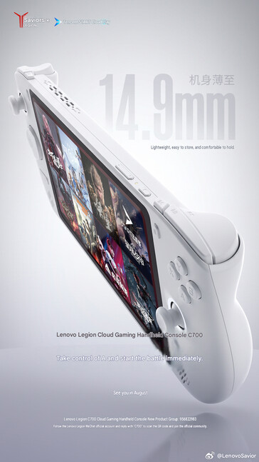Lenovo bewirbt den schlanken Legion C700 Gaming-Handheld