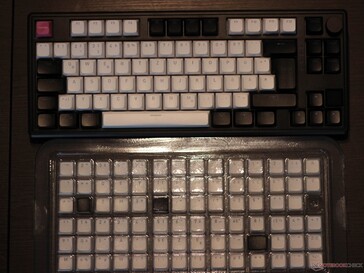 Die Tastatur kommt im 80-Prozent-Layout, dabei rutschen die Richtungstasten und der Sechserblock nicht in das Hauptfeld